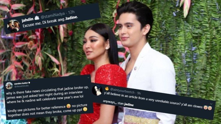 JaDine fans to the rescue! Supporters of the powerhouse love team make their voices heard amidst the news of the alleged break-up of Nadine Lustre and James Reid. Know what they had to say below!