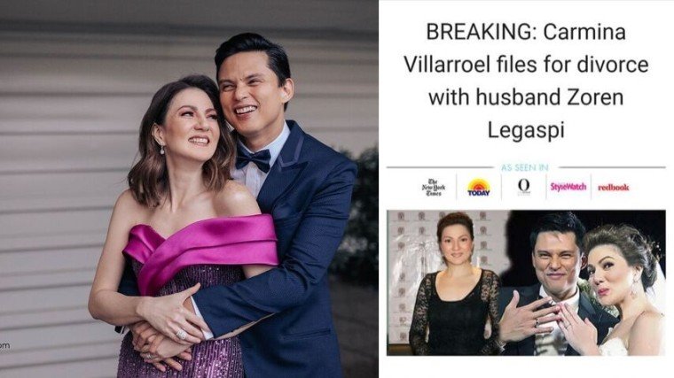 Carmina Villaroel slams skin-care product advertisement claiming she filed a divorce against husband Zoren Legaspi.