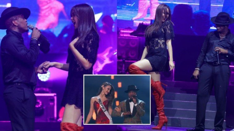 “So last night, Neyo asked for members from the audience to dance, syempre hindi ako dancer! But then everyone around me was pointing to me and, taking notice, one of the stage managers picked me to take me to the stage. Kinabahan ako tulooooy,” pag-amin ni Catriona. “Pero ang alam ko....I can't dance but I know how to WUAALLKKKK. [Dancer and sparkles emojis]” pagbibida n’ya.